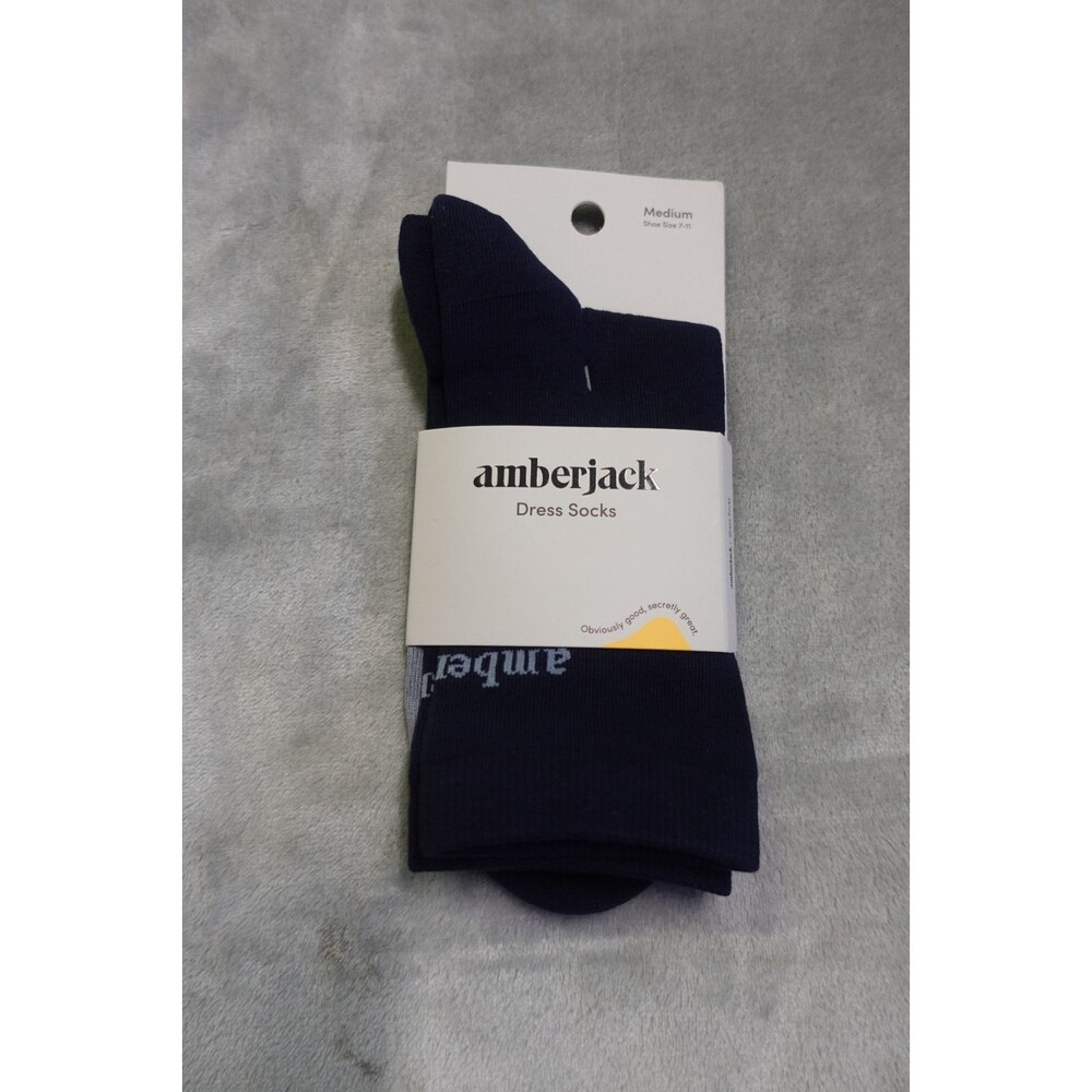 NWT Amberjack Medium Unisex‎ Navy Blue Comfort Dress Socks